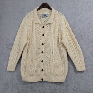 Vintage Antartex Women's L Cable Hand Knitted 100% Wool Cardigan Sweater  JCT